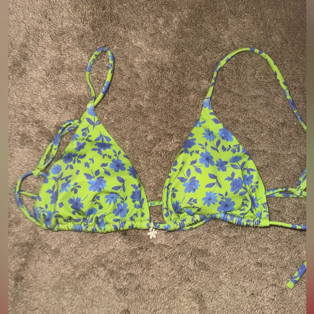 PacSun Green and Blue Bikini Top